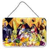 Caroline'S Treasures 8638Ds812 Crystal Hot Sauce With Fleur De Lis And Wine Wall Or Door Hanging Prints, 8 X 12, Multicolo