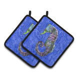 Caroline'S Treasures Seahorse Pair Of Pot Holders 8639Pthd, 7.5Hx7.5W, Multicolor