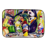 Caroline'S Treasures Camellia Beans And Black Skillet Dish Drying Mat, 14 X 21, Multicolor
