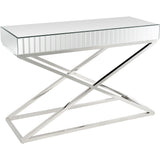 Kinney Wall Mirror And Console Table, Silver