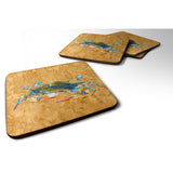 Caroline'S Treasures 8655Fc Crab Foam Coasters (Set Of 4), 3.5 H X 3.5 W, Multicolor
