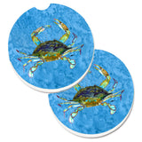 Caroline'S Treasures Crab Set Of 2 Cup Holder Car Coasters 8656Carc, 2.56, Multicolor