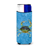 Blue Crab On Blue Ultra Beverage Insulators For Slim Cans 8656Muk