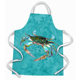 Caroline'S Treasures 8657Apron Blue Crab On Teal Apron, Large, Multicolor
