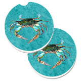 Caroline'S Treasures Crab Set Of 2 Cup Holder Car Coasters 8657Carc, 2.56, Multicolor