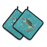 Caroline'S Treasures Crab Pair Of Pot Holders 8657Pthd, 7.5Hx7.5W, Multicolor