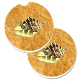 Caroline'S Treasures Shell Set Of 2 Cup Holder Car Coasters 8658Carc, 2.56, Multicolor