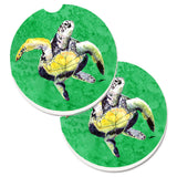Caroline'S Treasures Turtle Set Of 2 Cup Holder Car Coasters 8671Carc, 2.56, Multicolor