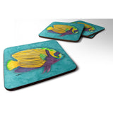 Caroline'S Treasures 8674Fc Fish Tropical On Teal Foam Coasters (Set Of 4), 3.5 H X 3.5 W, Multicolor