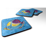 Caroline'S Treasures 8676Fc Fish Tropical On Blue Foam Coasters (Set Of 4), 3.5 H X 3.5 W, Multicolor