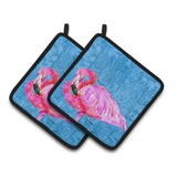Caroline'S Treasures Flamingo Pair Of Pot Holders 8686Pthd, 7.5Hx7.5W, Multicolor