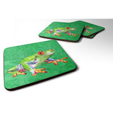 Caroline'S Treasures 8688Fc Frog Foam Coasters (Set Of 4), 3.5 H X 3.5 W, Multicolor