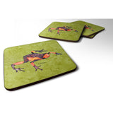 Caroline'S Treasures 8689Fc Frog Foam Coasters (Set Of 4), 3.5 H X 3.5 W, Multicolor