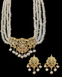 DLN1131 Moissanite Polki Rani haar with pearls ( READY TO SHIP )