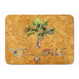 Caroline'S Treasures Welcome Palm Tree On Gold Floor Mat, 19 X 27, Multicolor