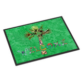 Caroline'S Treasures 8710Jmat Welcome Palm Tree On Green Indoor Or Outdoor Mat, 24 X 36, Multicolor