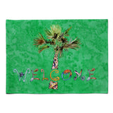 Caroline'S Treasures 8710Plmt Welcome Palm Tree On Green Fabric Placemat, Multicolor