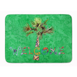 Caroline'S Treasures Welcome Palm Tree On Green Floor Mat, 19 X 27, Multicolor