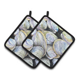 Caroline'S Treasures Clam Quahog Pair Of Pot Holders 8714Pthd, 7.5Hx7.5W, Multicolor