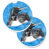 Caroline'S Treasures Loon Set Of 2 Cup Holder Car Coasters 8717Carc, 2.56, Multicolor