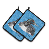 Caroline'S Treasures Loon Pair Of Pot Holders 8717Pthd, 7.5Hx7.5W, Multicolor