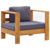 Vidaxl Patio Sofa Chair With Cushion Dark Gray Solid Acacia Wood -Like New