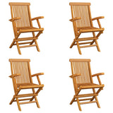 Vidaxl Folding Patio Chairs 4 Pcs Solid Teak Wood -Like New