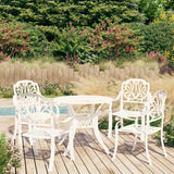 Vidaxl 5 Piece Bistro Set Cast Aluminum White -Like New