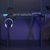 vidaXL Gaming Desk with Y Shape Legs Black 35.4 x 23.6 x 29.5