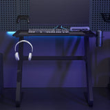 vidaXL Gaming Desk with ZZ Shape Legs Black 35.4 x 23.6 x 29.5