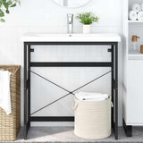 Vidaxl Bathroom Washbasin Frame Black 31.1 X 15 X 32.7 Iron -Like New