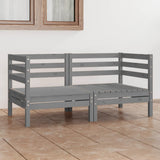 Vidaxl Patio 2-Seater Sofa Gray Solid Pinewood -Like New