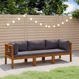 Vidaxl 3-Seater Patio Sofa With Cushion Solid Acacia Wood -Like New