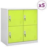 vidaXL Locker Cabinets 5 pcs Light Gray and Green 35.4x17.7x36.4 Steel