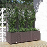 vidaXL Garden Planter with Trellis Brown 47.2x15.7x53.5 PP