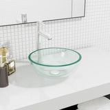 vidaXL Basin Tempered Glass 11.8x4.7 Transparent