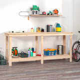vidaXL Work Bench 70.9x19.7x31.5 Solid Wood Pine