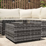 Vidaxl Square Patio Coffee Table Gray 19.7X19.7X11.8 Poly Rattan -Like New