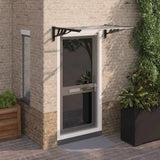 vidaXL Door Canopy Black and Transparent 48x35.4 Polycarbonate