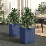 Vidaxl Planters 2 Pcs Dark Gray 11.8X11.8X14.6 Polypropylene -Like New