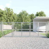 vidaXL Mesh Garden Gate Silver 157.5x49.2 Galvanised Steel