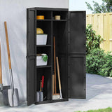 vidaXL Outdoor Storage Cabinet Black 25.6x14.6x65 PP