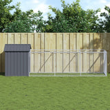 vidaXL Dog House with Roof Anthracite 46.1x159.4x48.4 Galvanized Steel