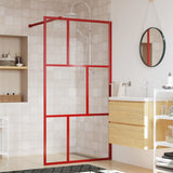 vidaXL Walk-in Shower Wall with Clear ESG Glass Red 45.3x76.8