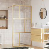 vidaXL Walk-in Shower Wall with Clear ESG Glass Gold 45.3x76.8