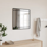 vidaXL Wall Mirror Black 19.7x19.7 Square Iron