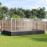 vidaXL Aviary with Extension Silver 203.9x120.9x83.5 Steel