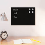 vidaXL Wall-mounted Magnetic Board Black 15.7x11.8 Tempered Glass