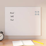 vidaXL Wall-mounted Magnetic Board White 19.7x15.7 Tempered Glass