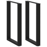 vidaXL Coffee Table Leg Set of 2 Black Powder-coated steel